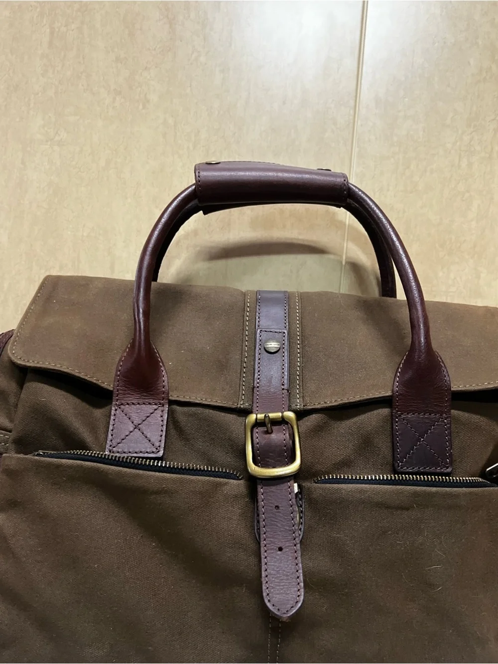 Vintage Racing Green British brown Briefcase messenger bag